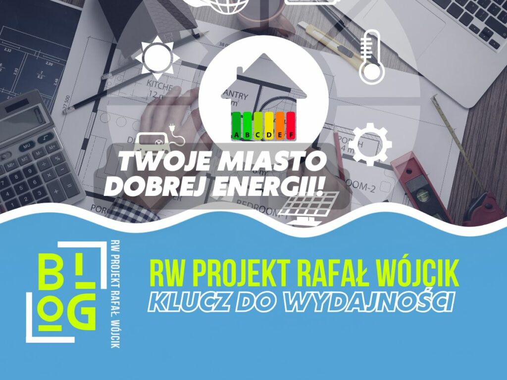 Plakat promocyjny RW Projekt z Łodzi oferujący świadectwo energetyczne Łódź.